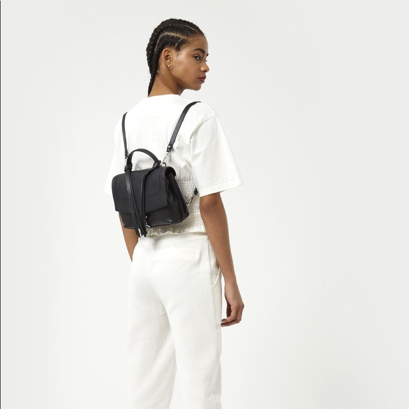 Rebecca Minkoff Black Leather Mini Backpack
